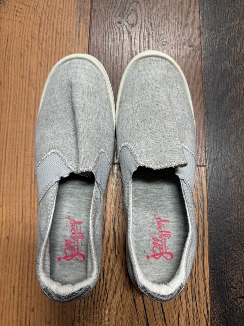 Jellypop Grey Slip-On Canvas Sneakers - Womenʻs Size 10M